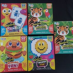 5 New grin Studios Mystery Surprise Kids Toy Boxes